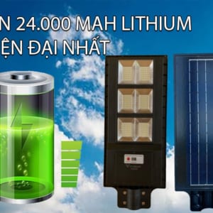 Pin 24.000 Mah đèn đường 150w liền thể solar light