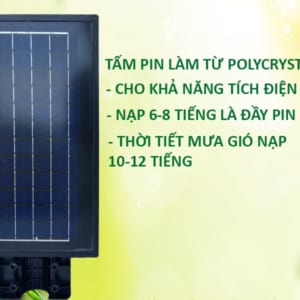 Tấm pin gắn phía sau đèn đường 100w solar light